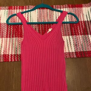 Vibrant Pink Ribbed Tank Top- SHIPPING PRICE NOT INCLUDED